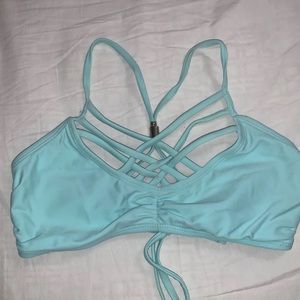 Blue cross front bikini top